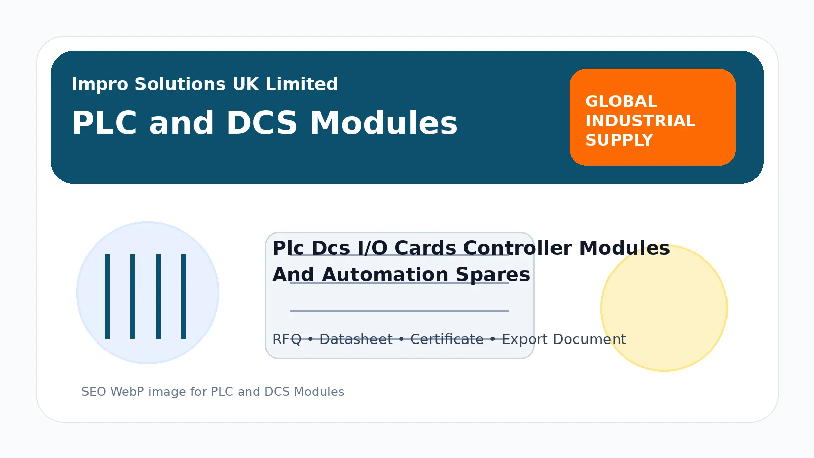 PLC and DCS Modules buying guide for control rooms, turbine packages, balance of plant and utilities from Impro Solutions UK Limited