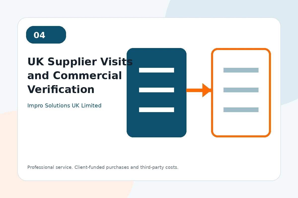 UK Supplier Visits and Commercial Verification by Impro Solutions UK Limited