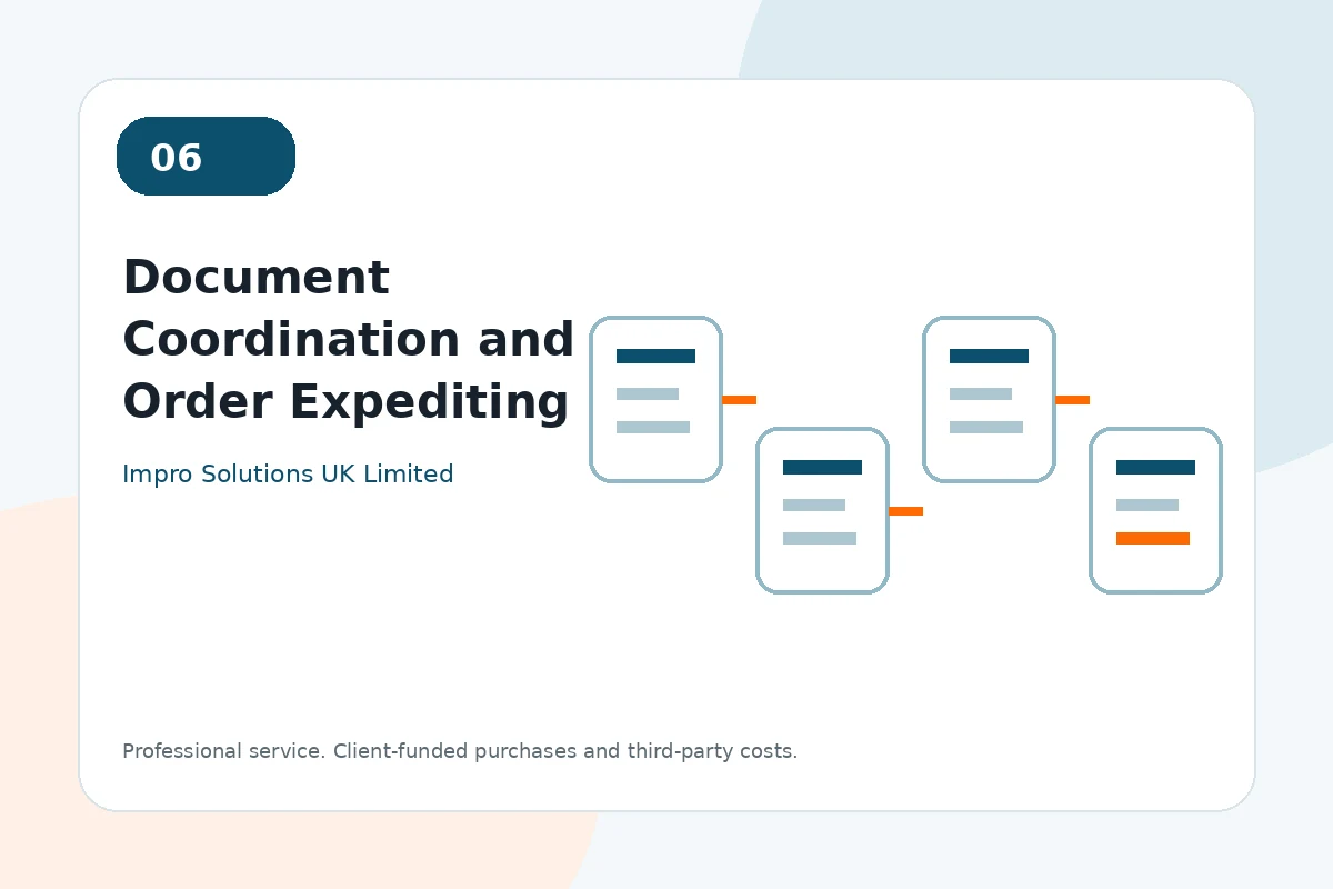 Document Coordination and Order Expediting by Impro Solutions UK Limited