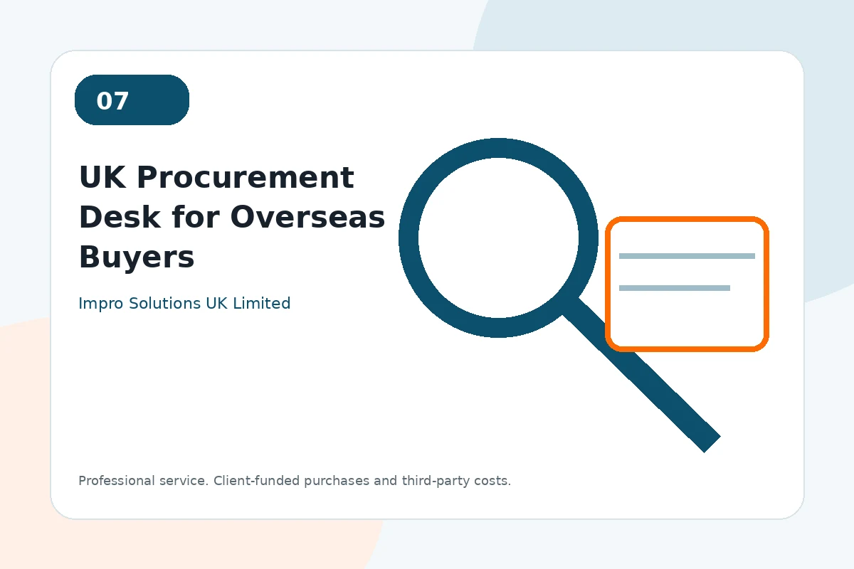 UK Procurement Desk for Overseas Buyers by Impro Solutions UK Limited