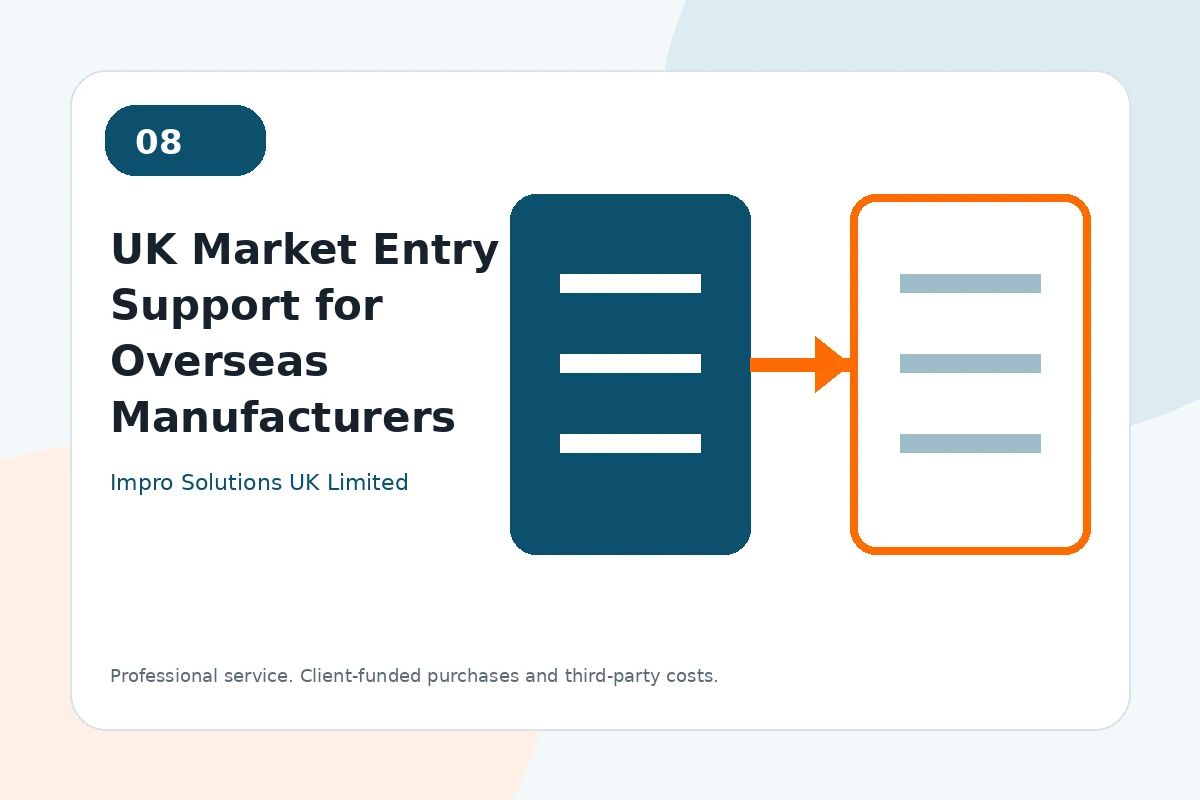 UK Market Entry Support for Overseas Manufacturers by Impro Solutions UK Limited