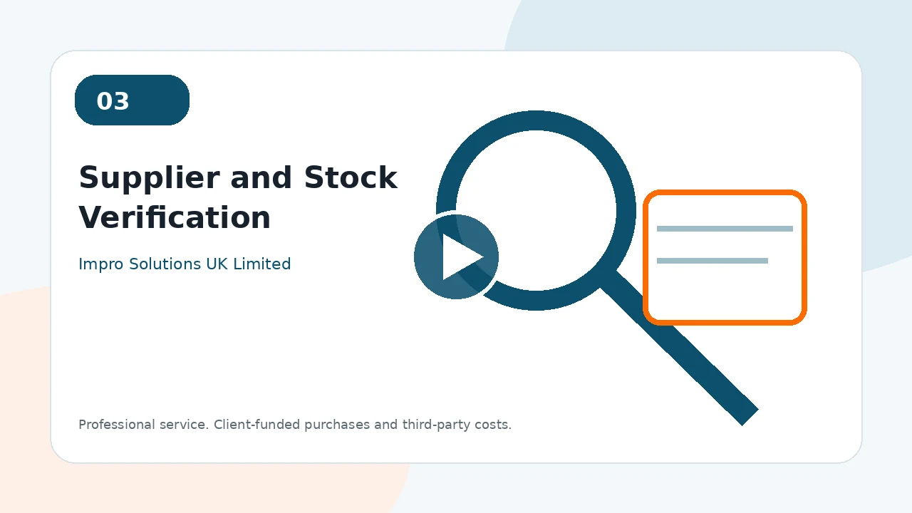 Supplier and Stock Verification video poster